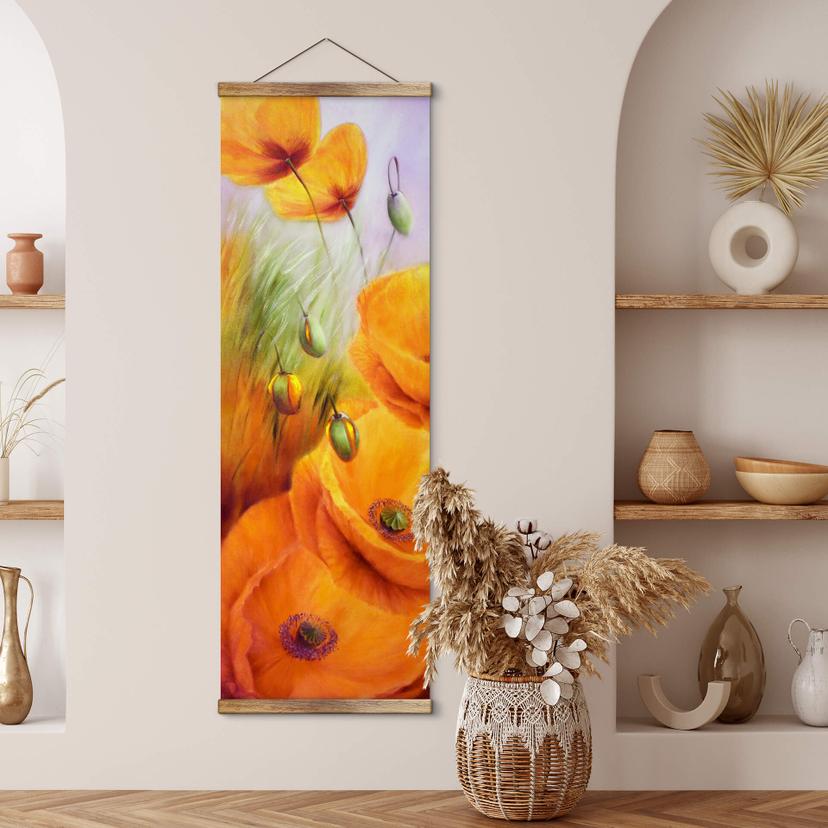 Schmucker Textil poster - Vallmo på fältet