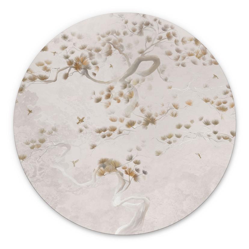 Wanddecoratie Elegant grenen in Aziatische stijl - Ms Tiff - Alu-Dibond Rond