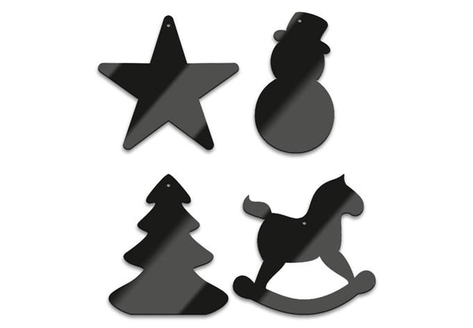 Décoration en verre acrylique pour sapin (4 pièces)