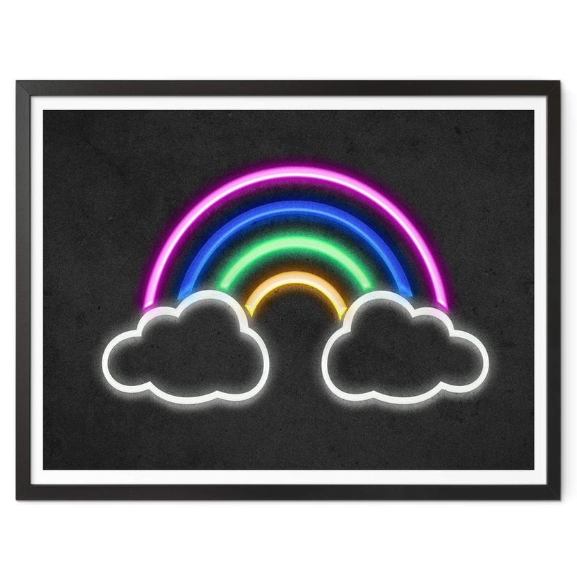 Póster arco iris - luz de neón