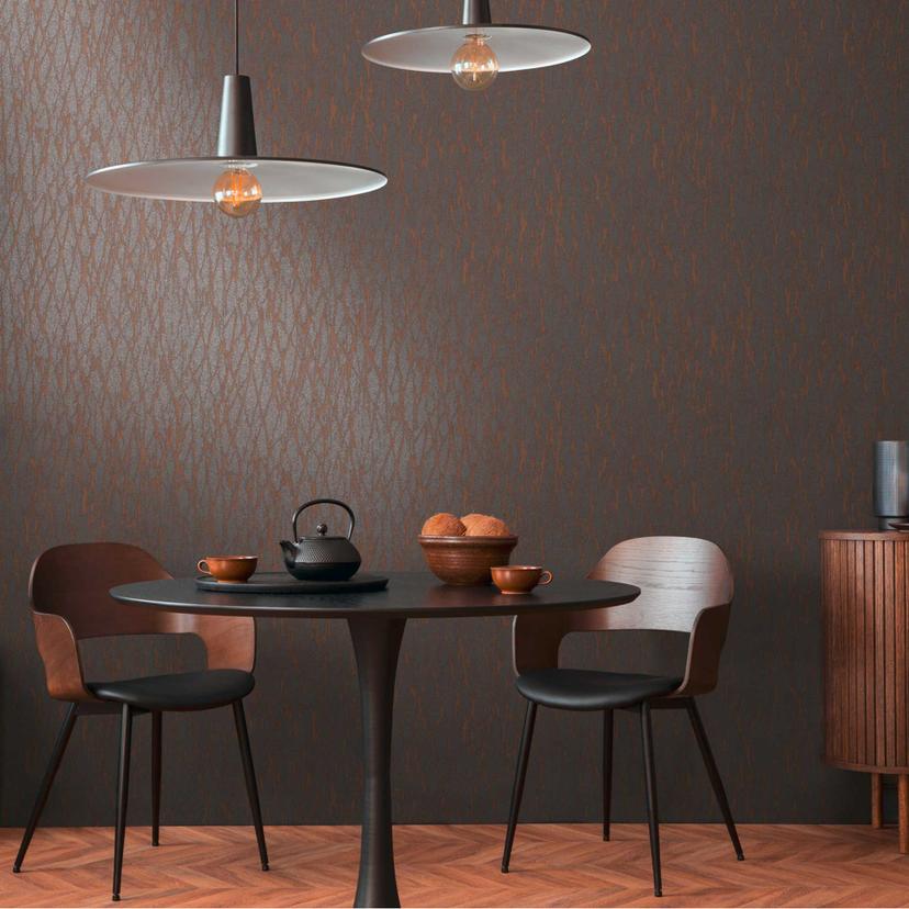 Abstrakt tekstureret tapet brun-grå - moderne non-woven design