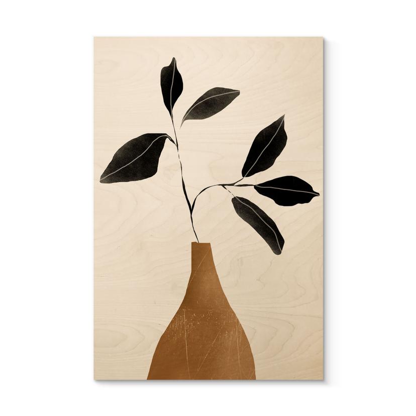 Billede af træ i gylden vase - ThingDesign
