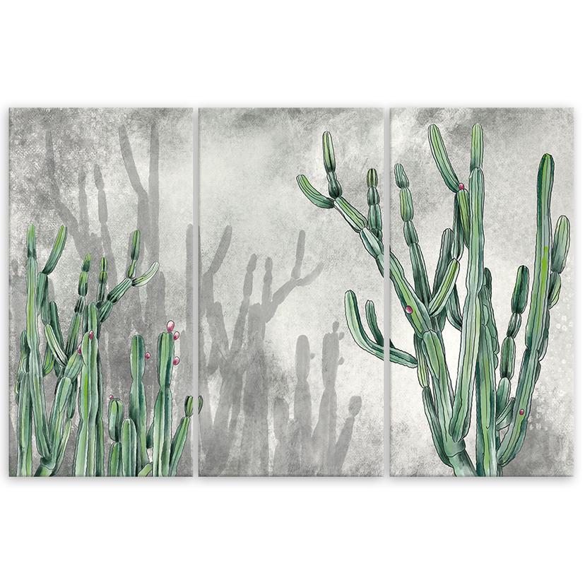 Stampa su tela 3 pezzi, grande cactus del deserto
