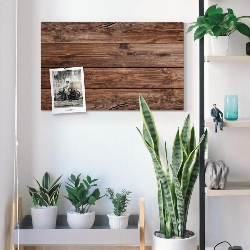 Leinwandbild mit Korkrückwand - Holzpaneele 02