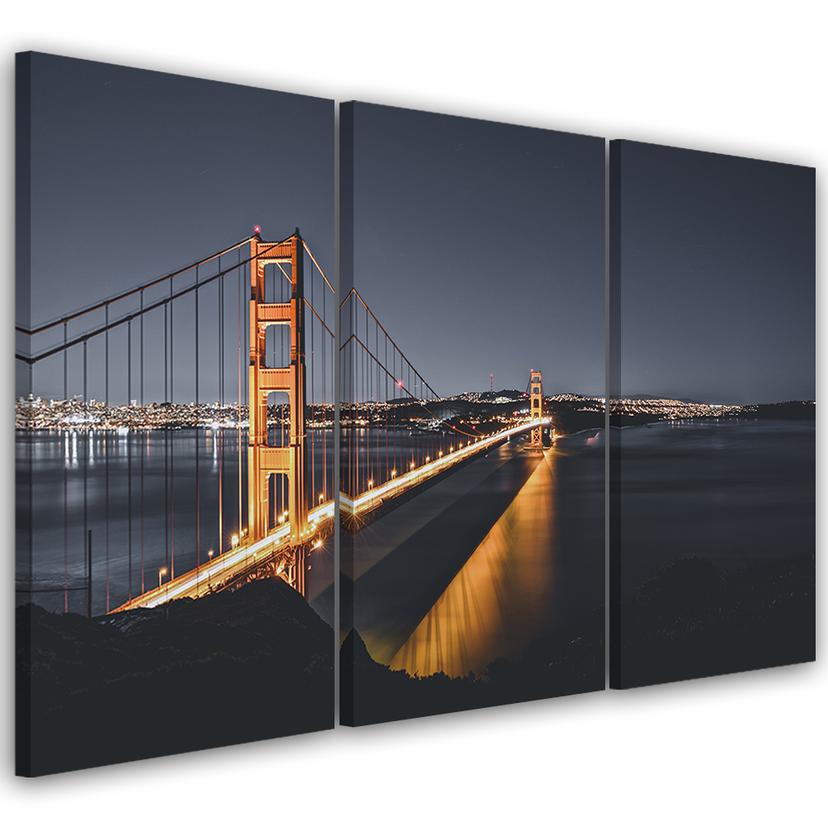 3 stykke lærredstryk, Golden Gate San Francisco