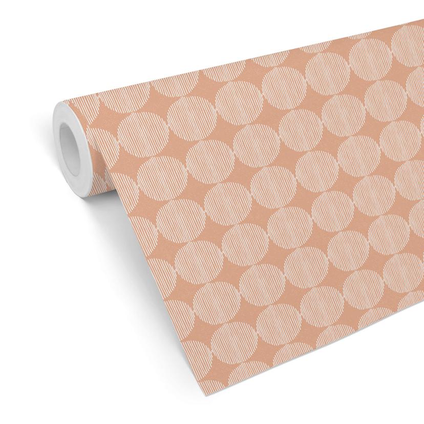 Papier peint à motifs - Cercles abstraits 02 - orange