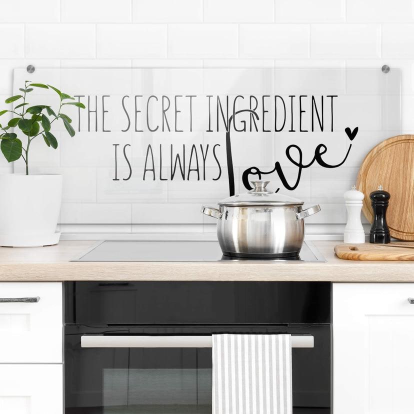 Stænkplade - The secret ingredient is always love - Panorama