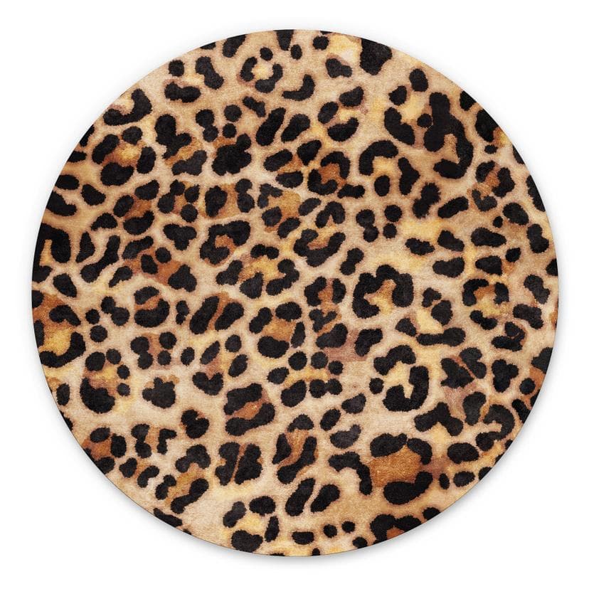 Billede af vild leopard - dyreprint - Tunaboylu - rund – print på aluminium (Alu-Dibond)