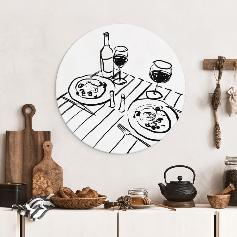 Stampe per pareti Cena con vino - Treechild - Alu-Dibond Round