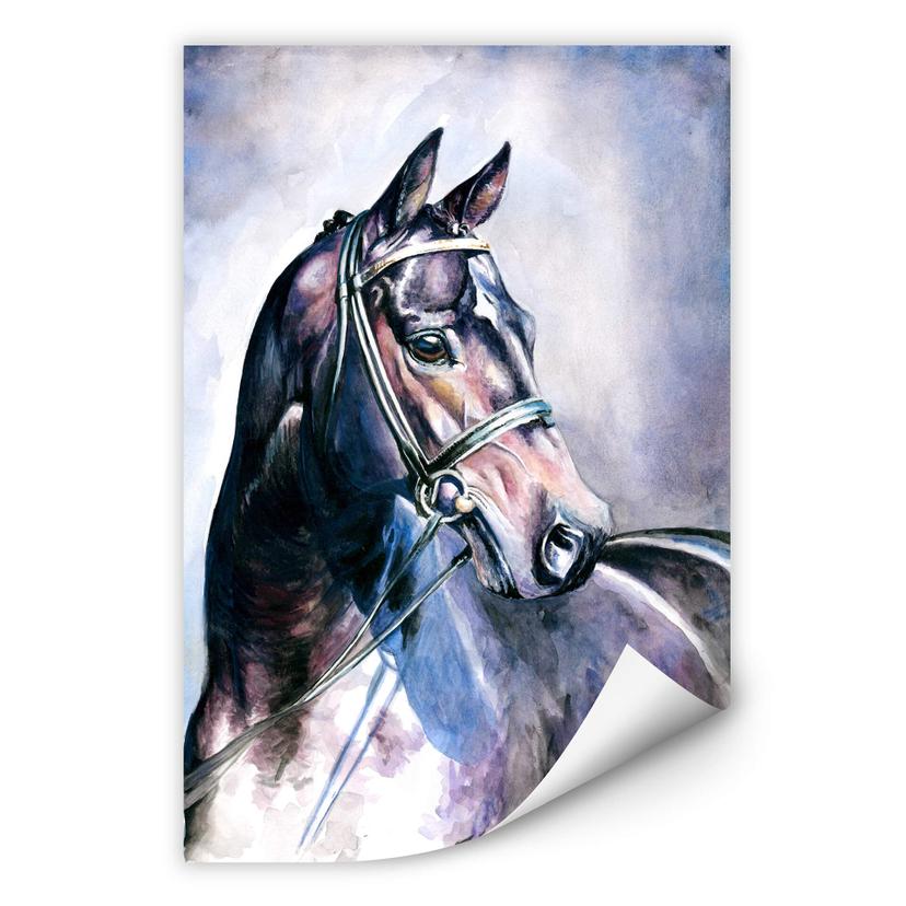 Muurprints Paarden Aquarel