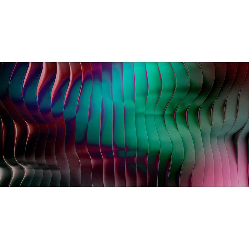 Efecto metálico 3D textura ondulada rubí magenta - Papel pintado no tejido efecto profundidad