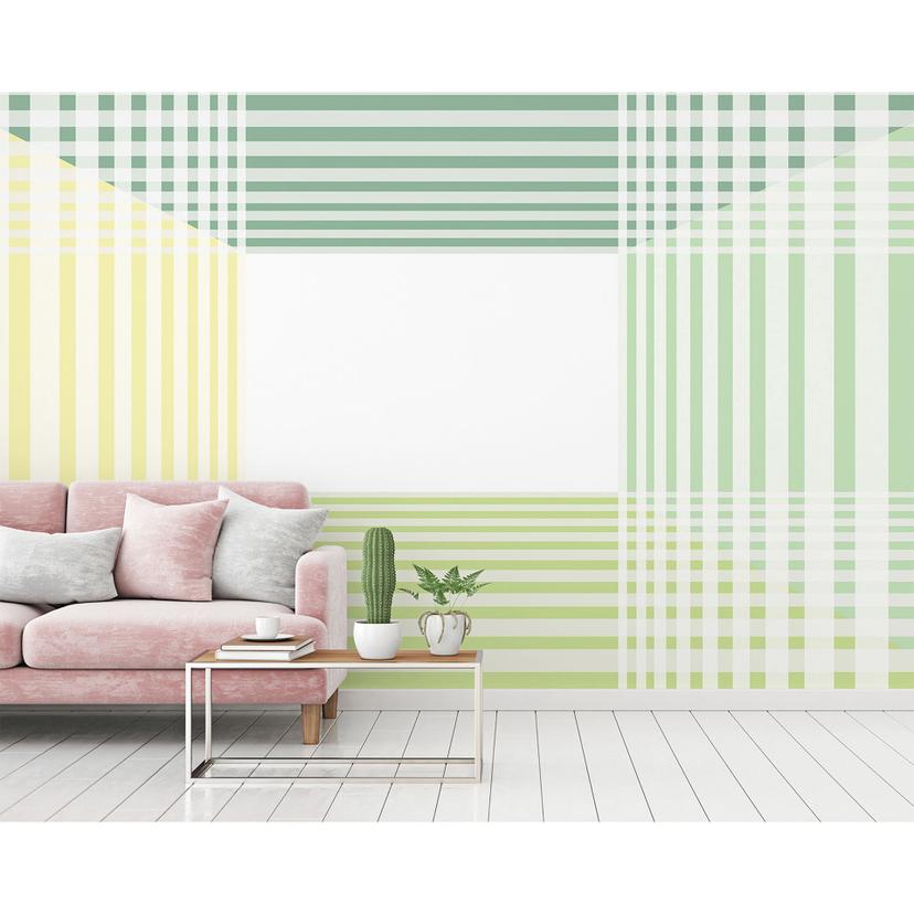 Architects Paper Papier peint photo Atelier 47 Room Pattern vert, blanc, jaune