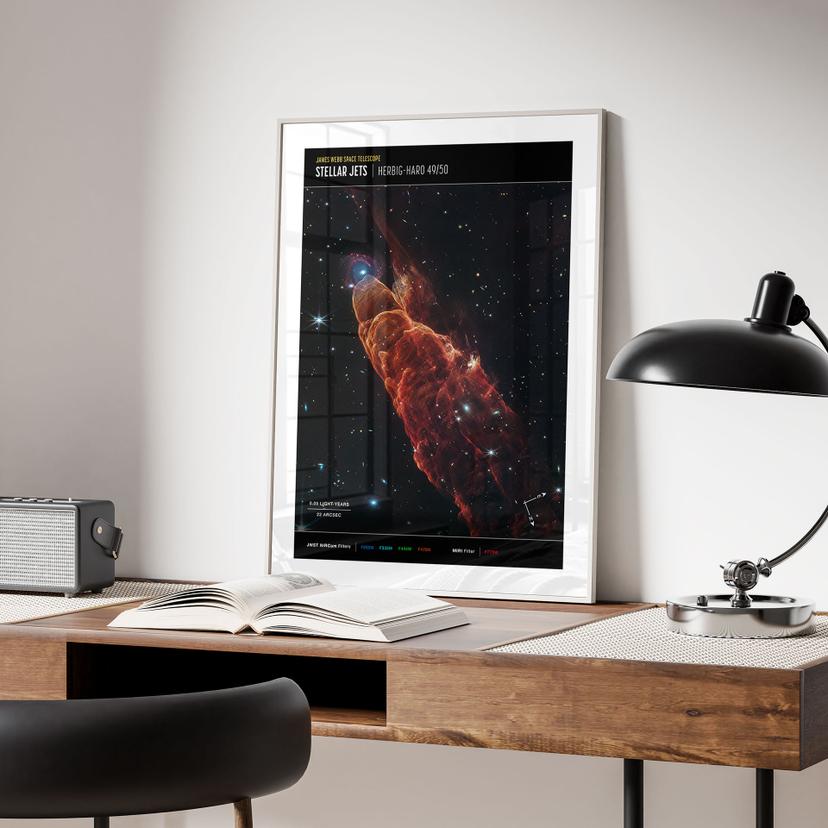 Poster James Webb Telescope - Uragano cosmico Herbig Haro 49/50