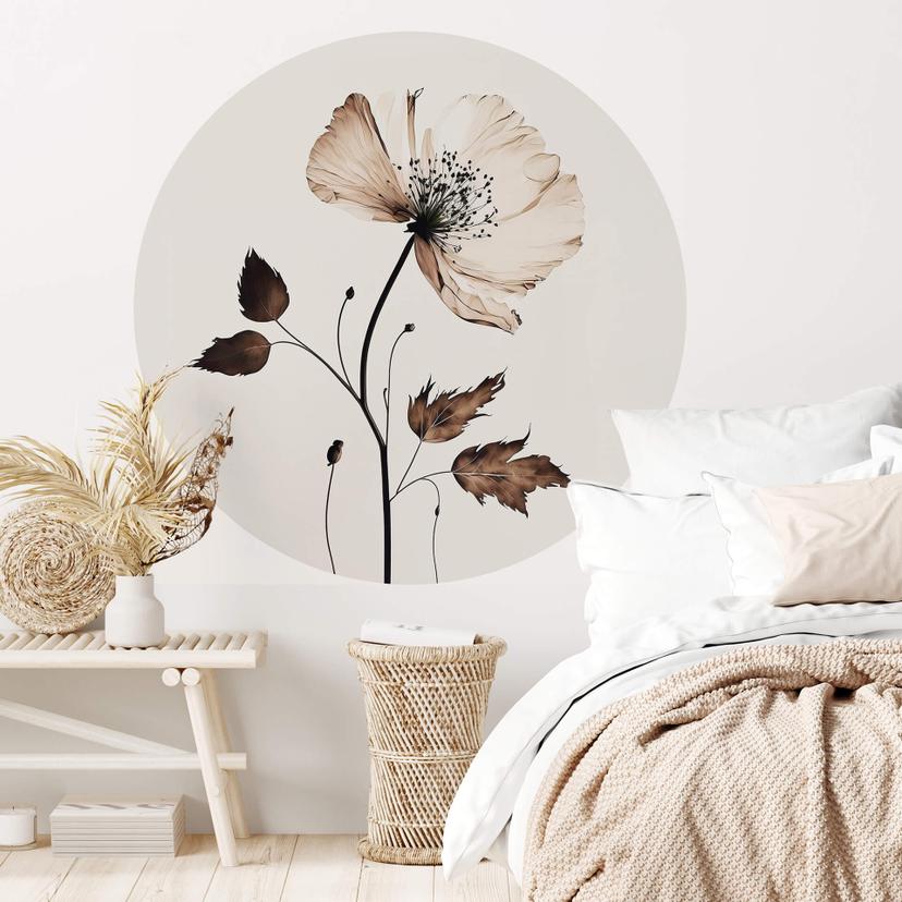 Wall Sticker Dried Flowers in Cream - Treechild
