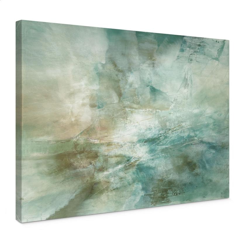 Tableau sur toile avec impression d'art - Lumière de brouillard vert sauge - Schmucker