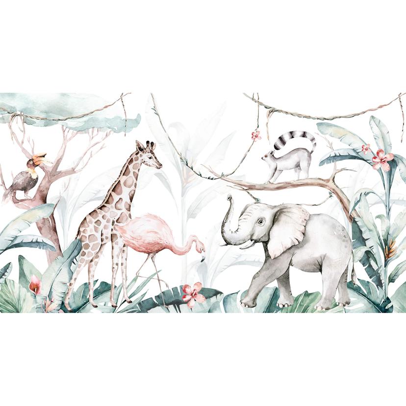 Fotobehang Kvilis - Dierenvrienden in de Jungle