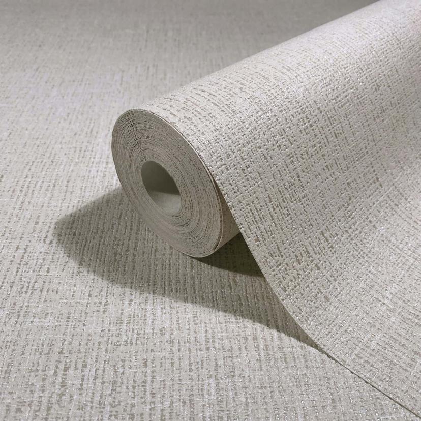 Papel pintado no tejido liso, textil liso moderno en beige
