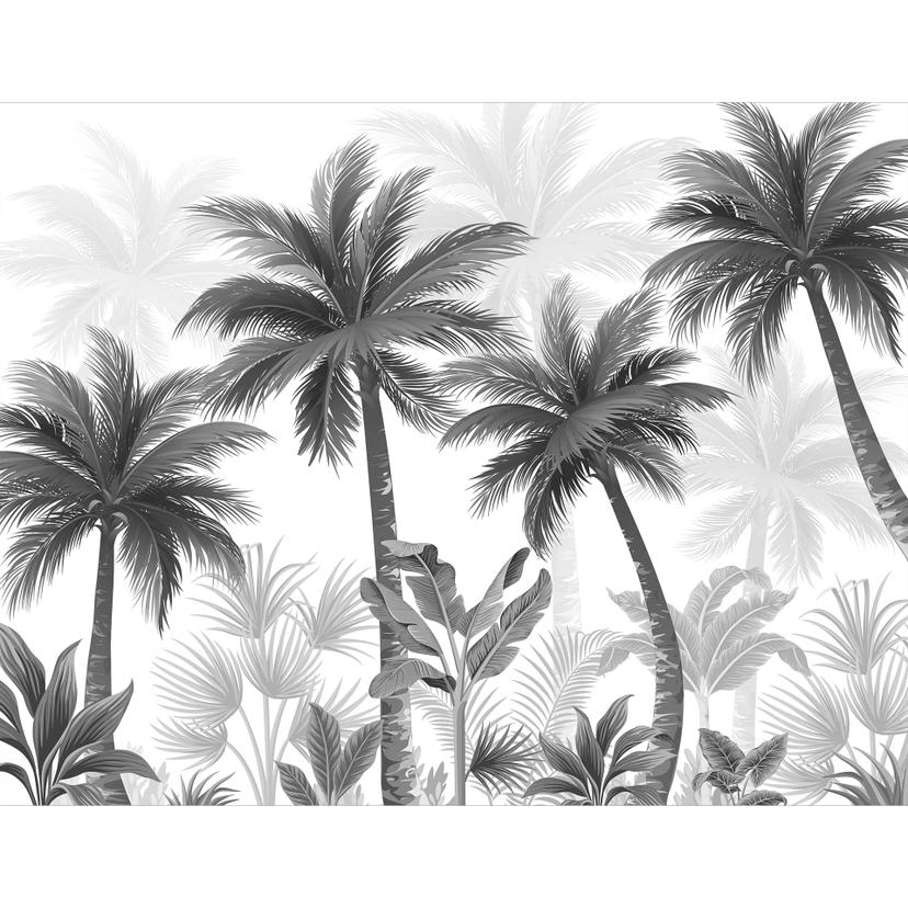Fototapet med exotiskt palmlandskap