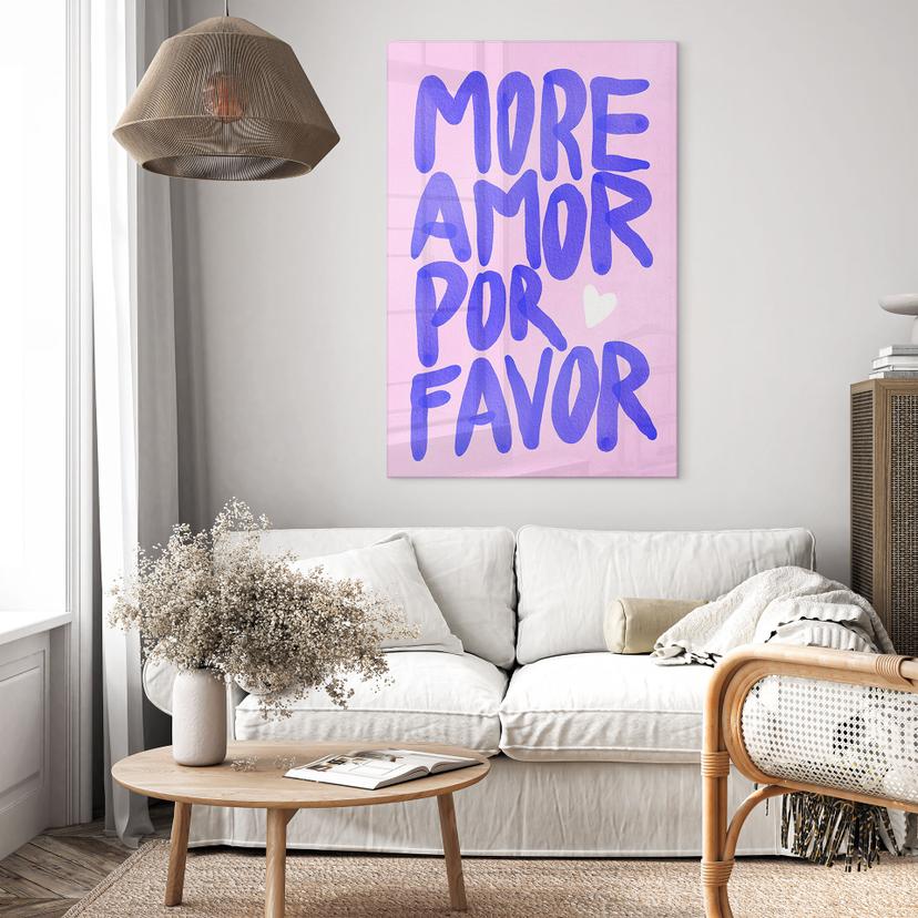 Tableau sur verre acrylique More amor por favor - Bloom