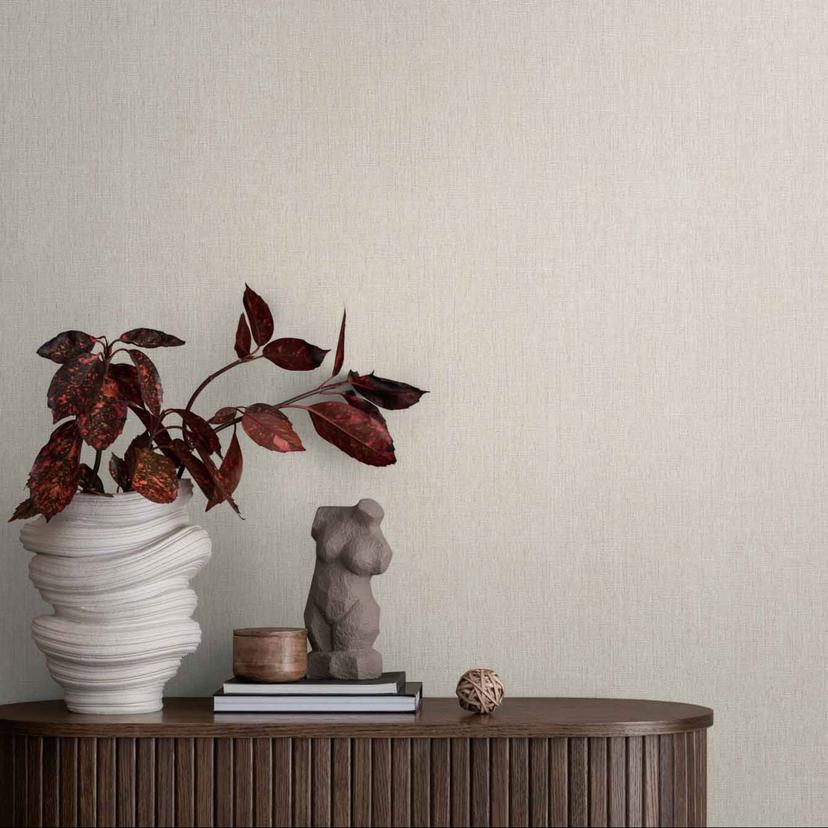 Metallisk tekstureret tapet sort guld - luksus non-woven tapet - industriel chic