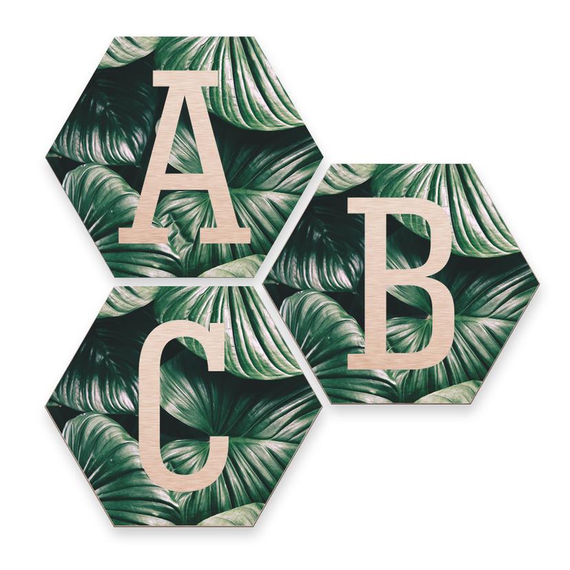 Hexagone Lettres Décoratives - Alu-Dibond effet cuivré - Urban Jungle