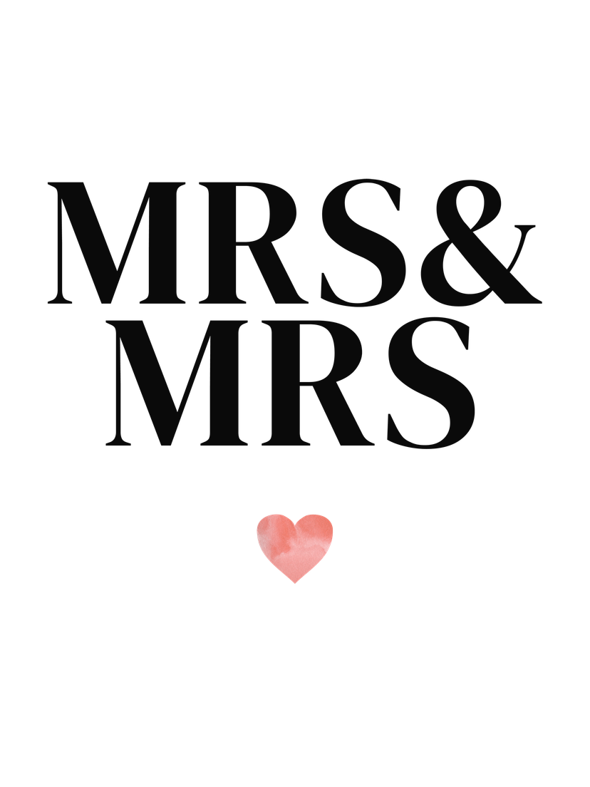 Poster Mrs & Mrs + Testo personalizzato