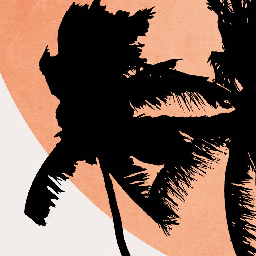 Fotobehang Palmbomen voor de oranje zon - Kubistika