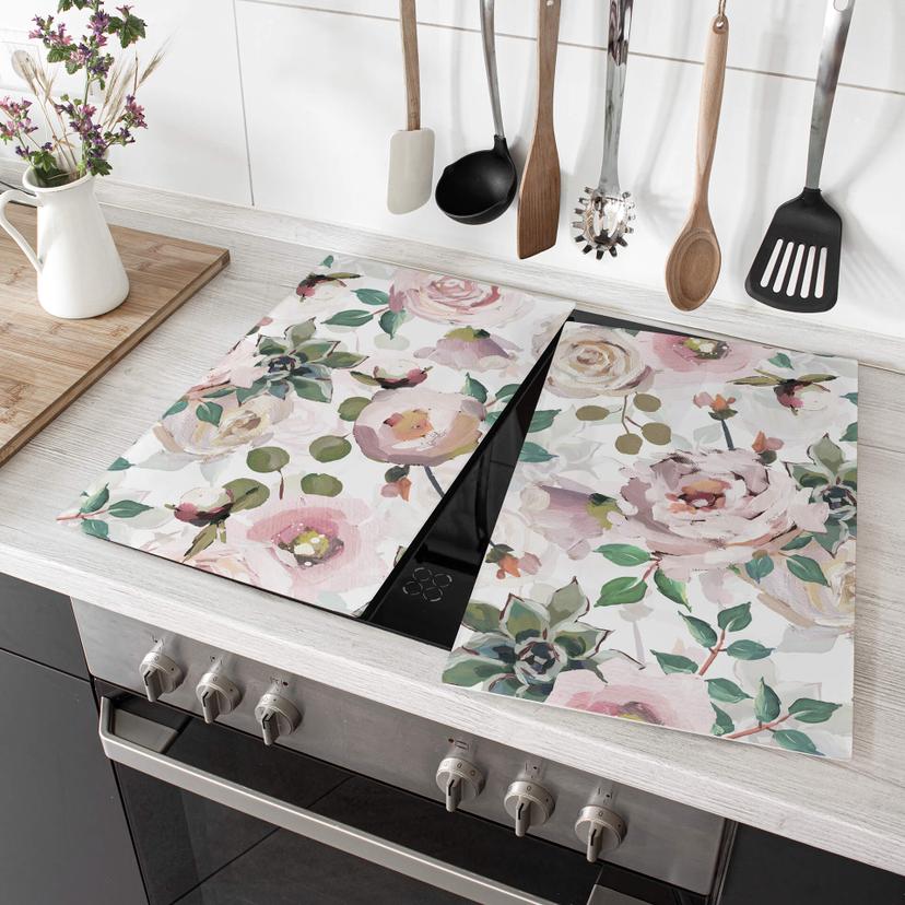 Dækplade til komfur UN Designs - Blomster i maleristil