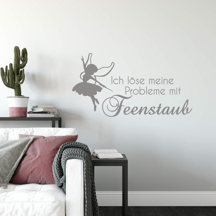 Wandtattoo Ich löse meine Probleme mit Feenstaub.