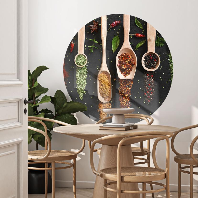 Wall Sticker Urter og krydderier på en træske - Dingemans