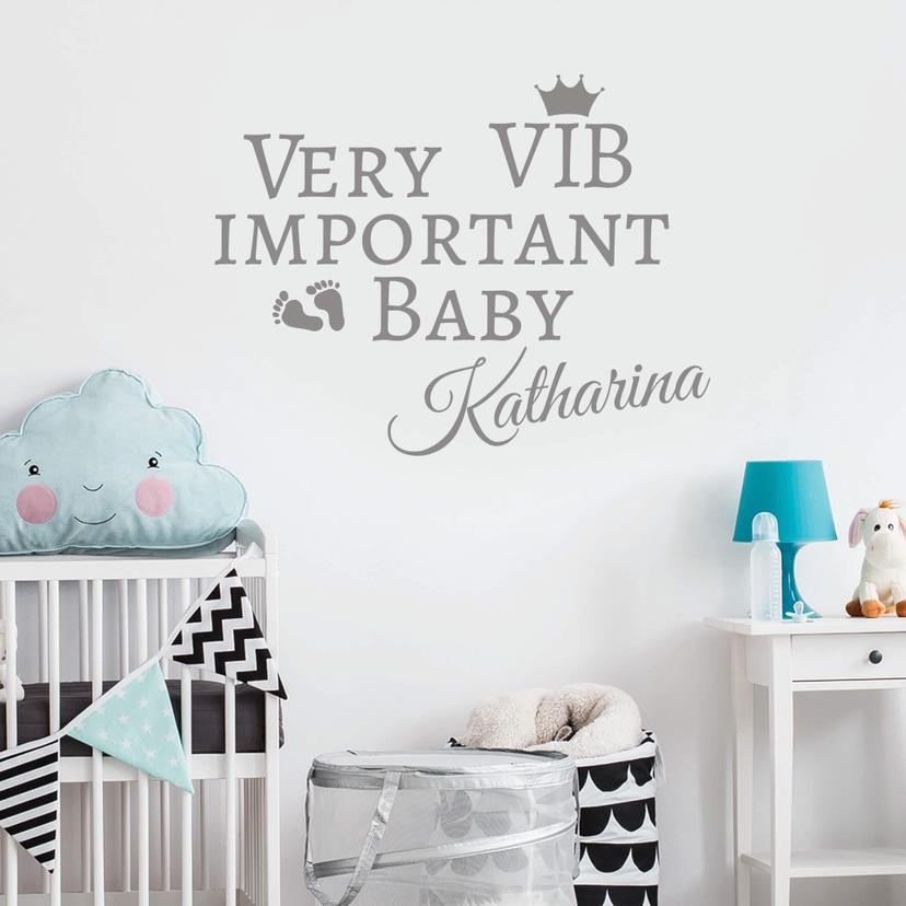 Sticker mural + Prénom VIB - Very important Baby