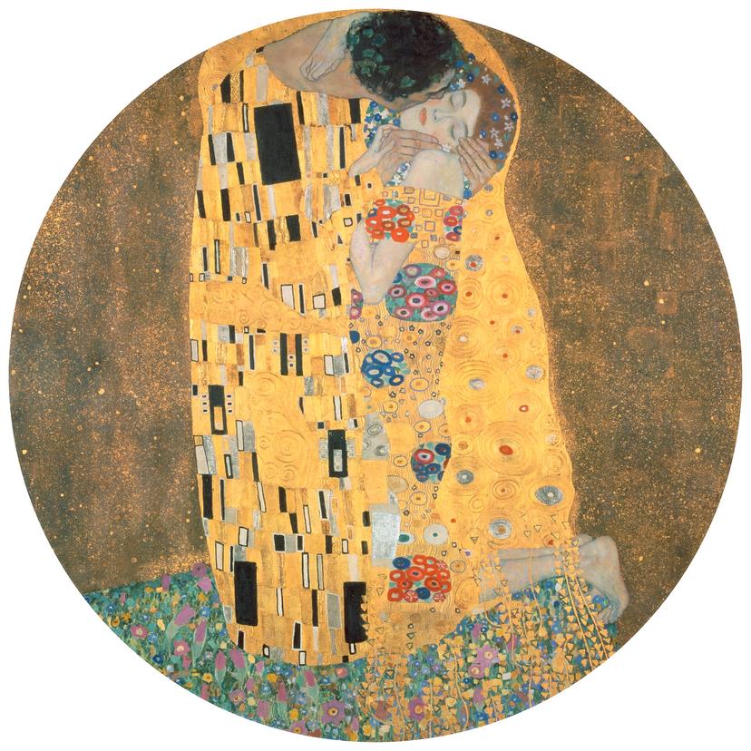 Papier peint photo rond Klimt - Le baiser - papier peint intissé/papier peint intissé autocollant