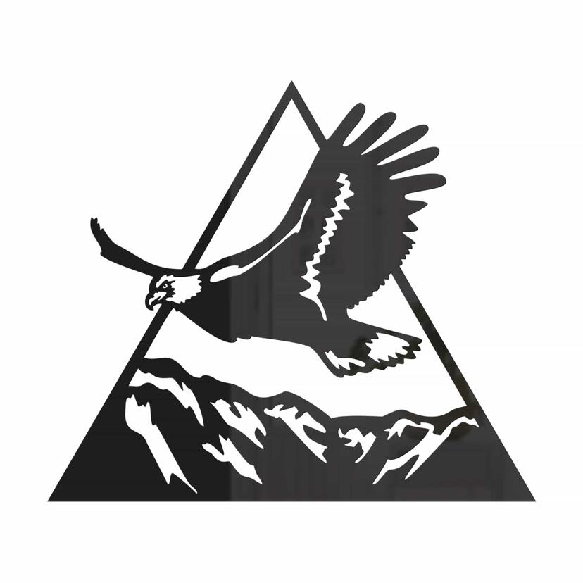 Akryldekoration örn över bergen - fågel i triangel