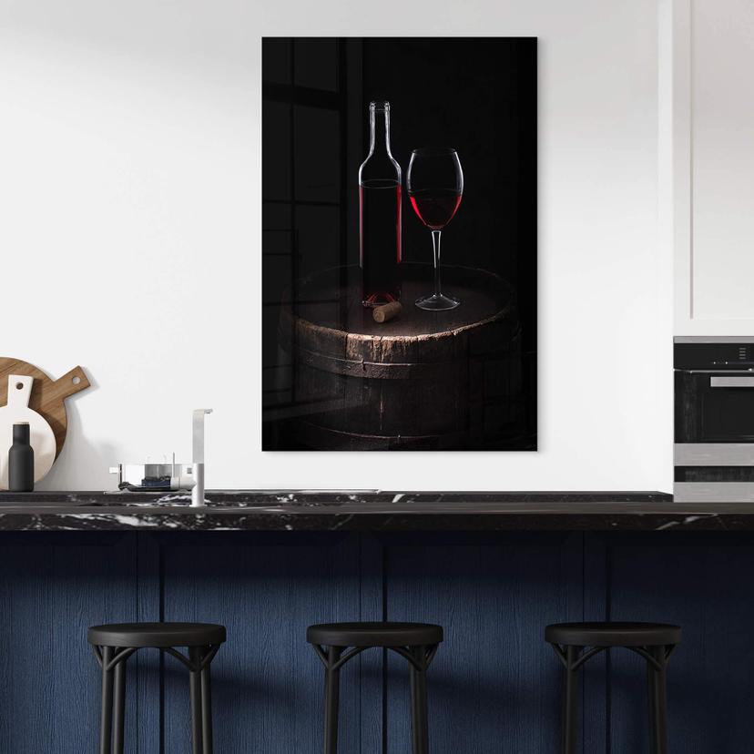 Tableau sur verre acrylique Perfoncio - vin rouge pour connaisseurs