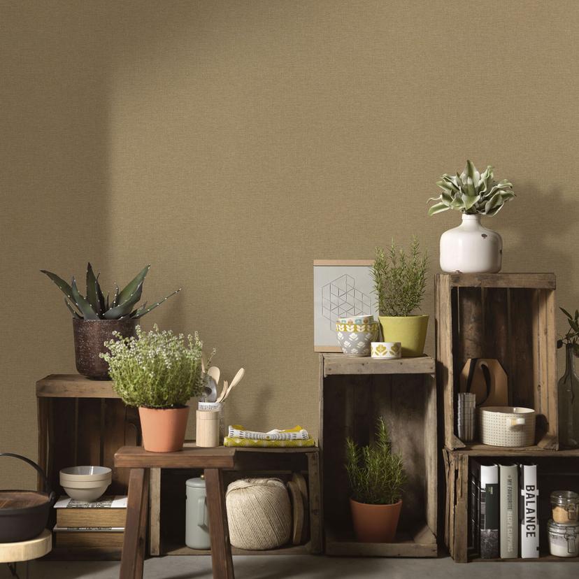 Ikke-vævet tapet, fototapet Secret Garden okkerfarvet