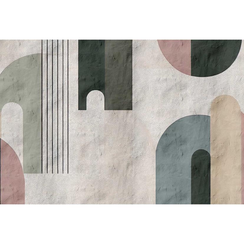 Carta da parati astratta geometrica in colori pastello - carta da parati in tessuto non tessuto dal