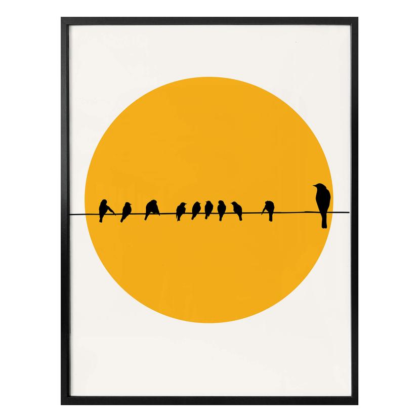 Póster Kubistika - Familia de aves
