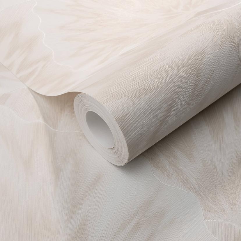 Non-woven tapet med grafiske mønstre i beige