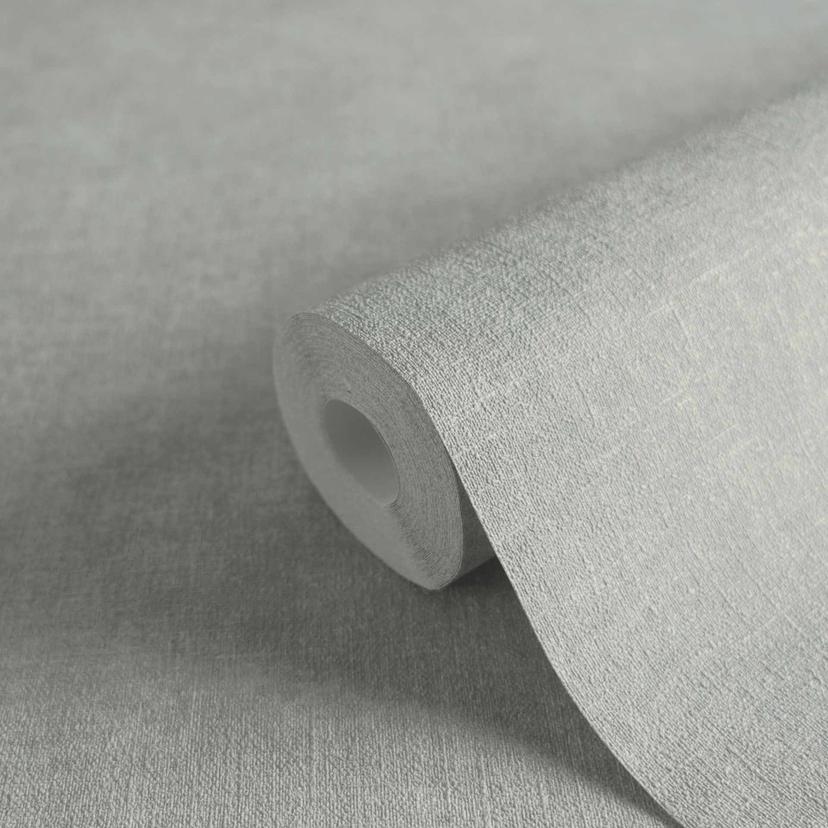 Carta da parati testurizzata in look lino grigio - Carta da parati moderna in tessuto non tessuto