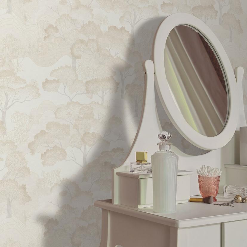 Ikke-vævet tapet GOLDEN GROVE Elle Decoration 4, creme