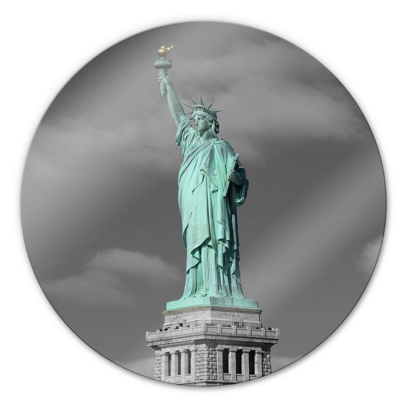 Tableau en verre - Statue de la Liberté - rond