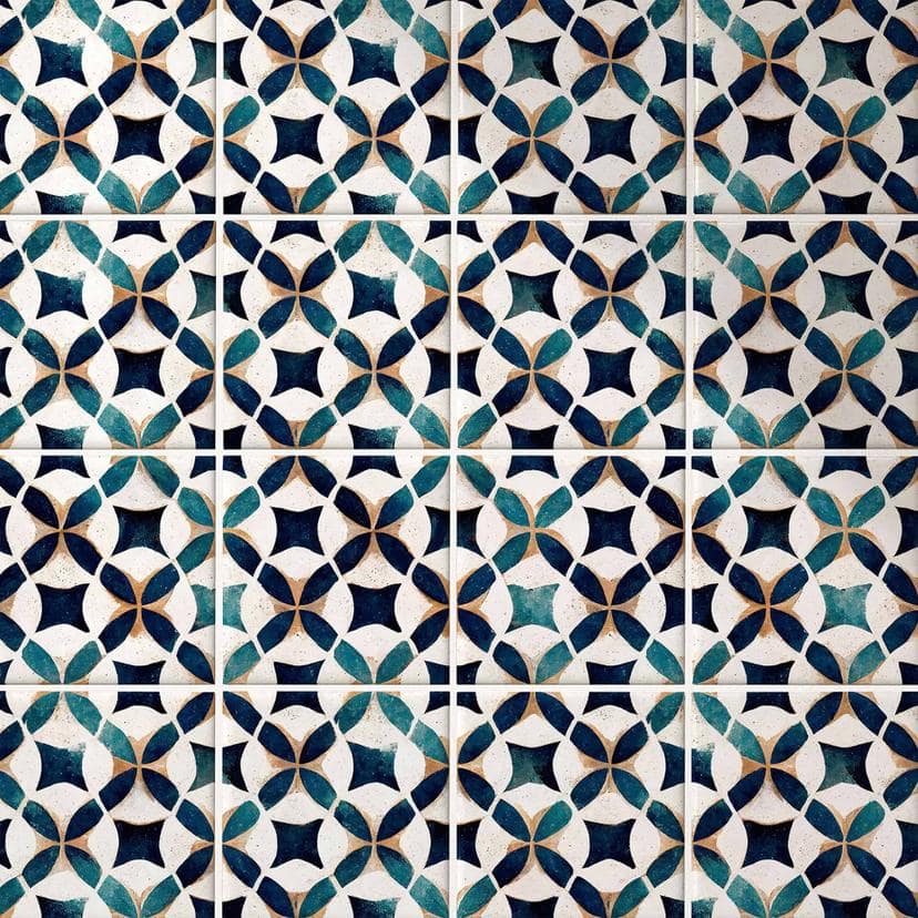 Fliesenaufkleber Portugiesisches Muster Azulejo - Treechild - 12er Set