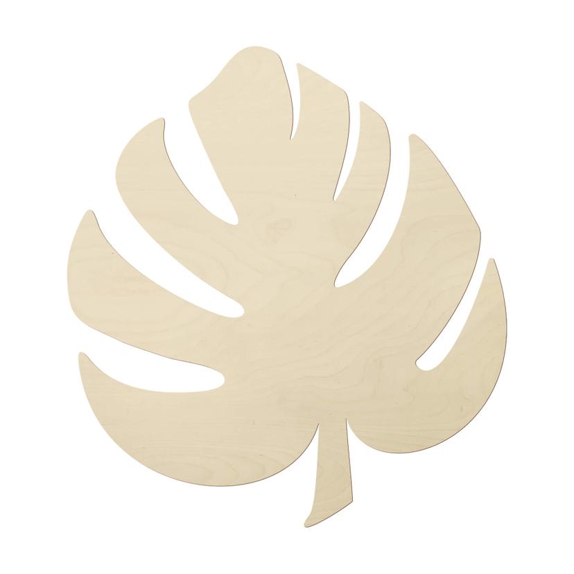 Décoration murale en bois peuplier - Feuille Monstera 03