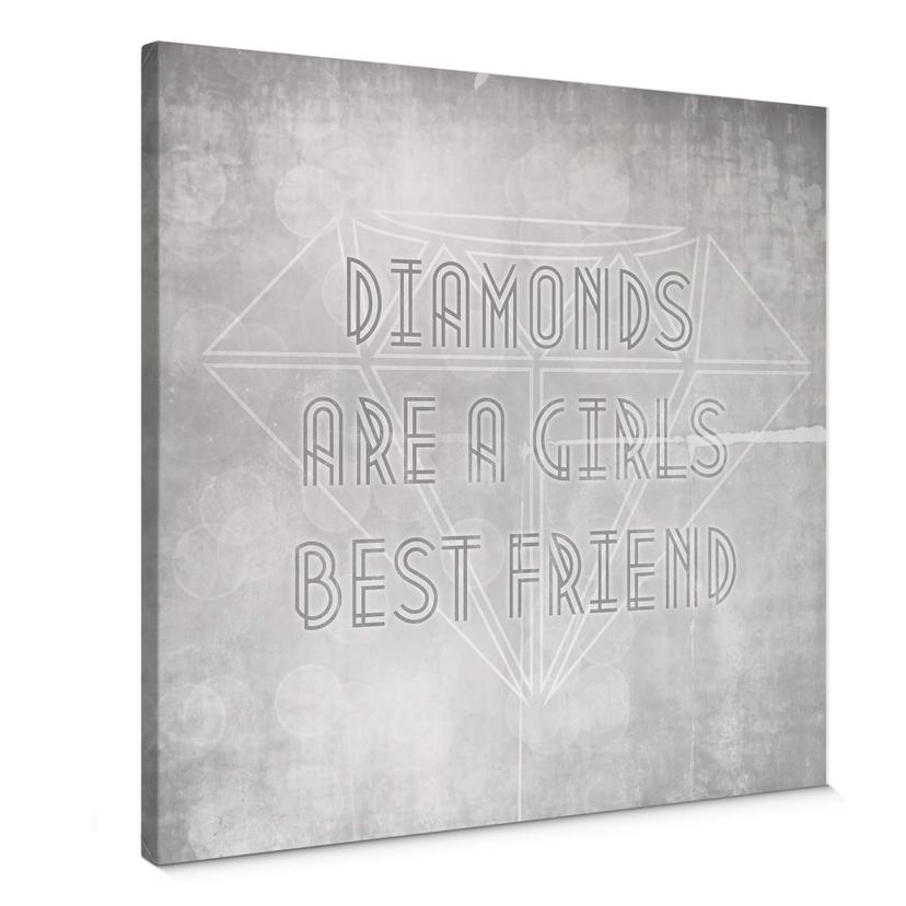 Lienzo Los diamantes son los mejores amigos de las chicas