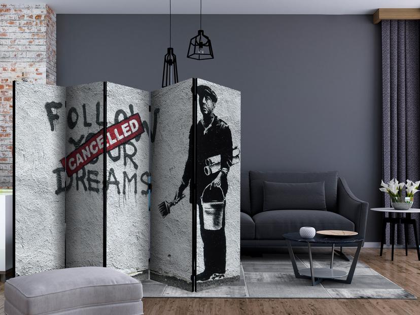 Divisorio - Sogni infranti (Banksy) , 5 pezzi - 225x172 cm