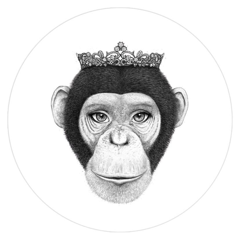 Wandtattoo Korenkova - The Queen Monkey - Rund