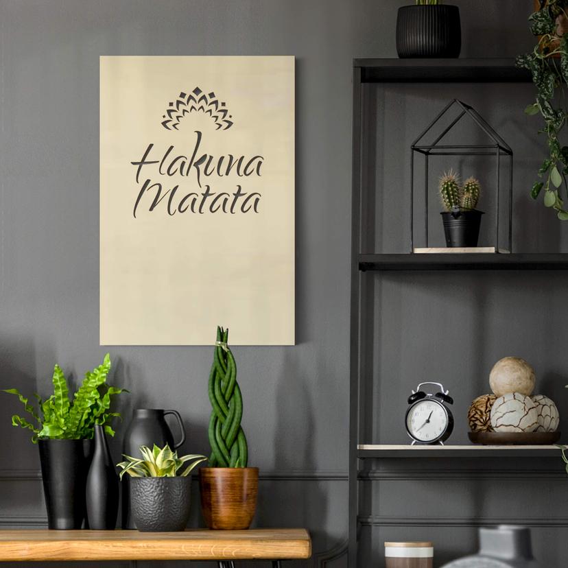 Cuadro decorativo de álamo - Hakuna Matata con flor
