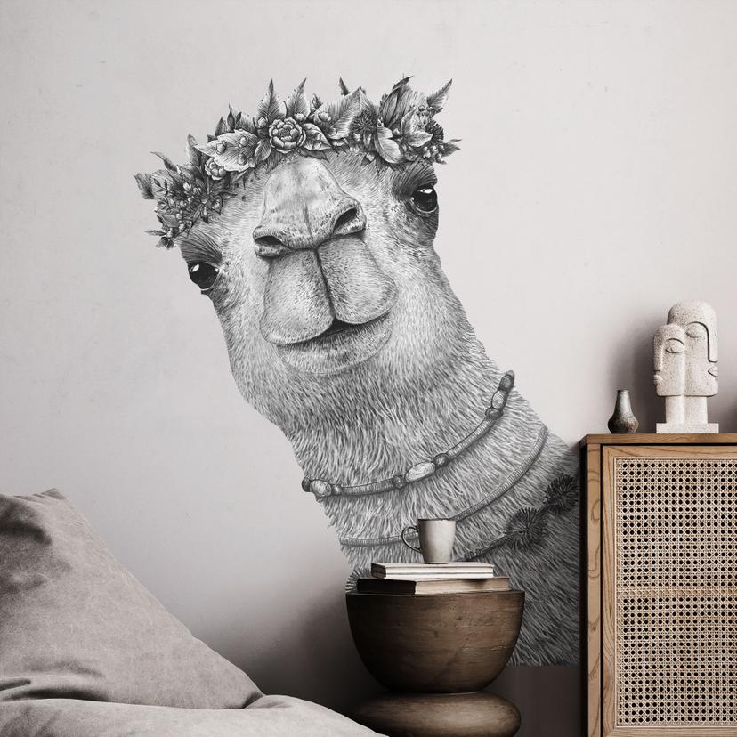 Wallsticker lama-hoved - Korenkova