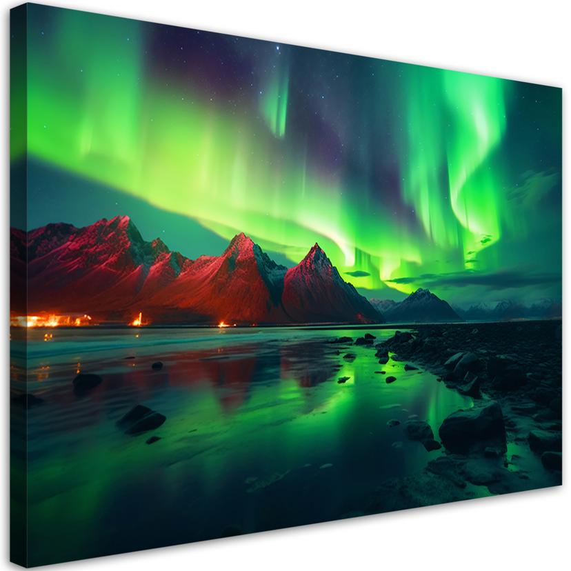 Canvasbillede, Nordlys natur