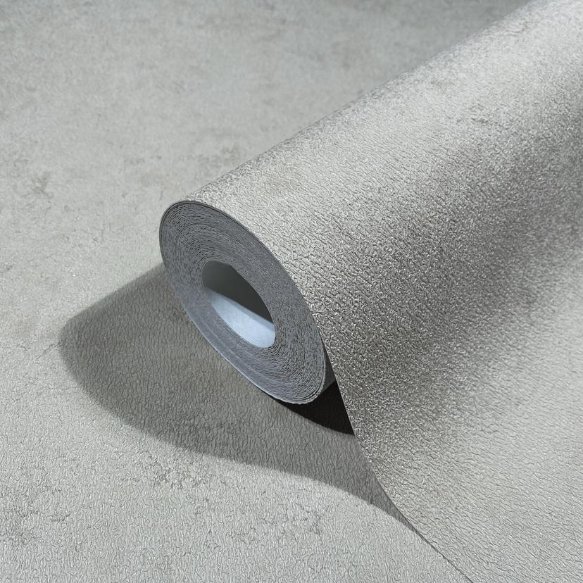 Non-woven tapet i modern grå struktur med gipslook